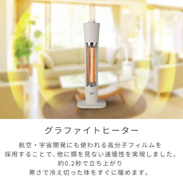 ヒーター グラファイトヒーター 遠赤外線 速暖 (200W/400W) 2段階切替