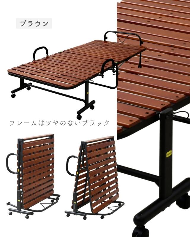 ベッド すのこベッド 折りたたみ 折りたたみベッド シングル きしみにくいパイン材すのこ 組み立て簡単 布団が干せる 収納 布団干し スノコベッド 折り畳みベッド 簡単組立 コンパクト 山善 YAMAZEN 【送料無料】_18