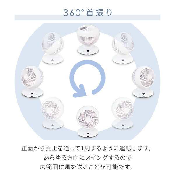 サーキュレーター 360°首振り dcモーター 全分解 洗える