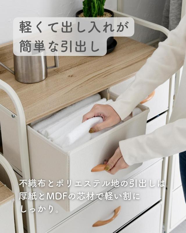 引き出し・収納沢山!!チェスト チェスト キャスター付き 3段 幅58 奥行29 高さ83cm