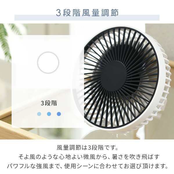 扇風機 USB パワフルデスクFAN 卓上扇風機 SF-DK28WT ホワイト デスク