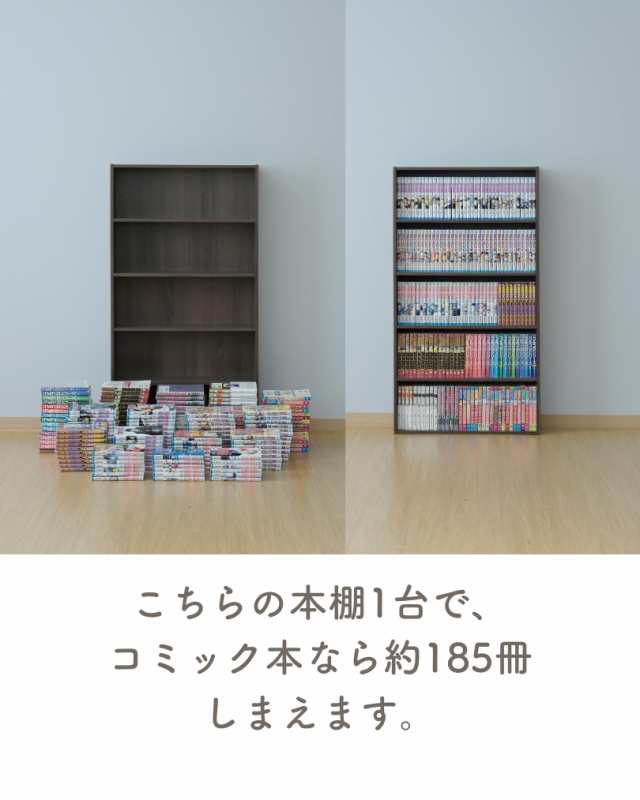 マンガぴったり 本棚カラーボックス 5段 幅60 奥行17 高さ111タイプ