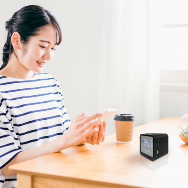 ミニスピーカー 時計機能 アラーム機能 クロックラジオ付き Bluetooth送受信機(切替式)付属 TMB-009BT スピーカー SDプレーヤー ブルートゥースプレーヤー Bluetooth プレーヤー ラジオ とうしょう 【送料無料】_2