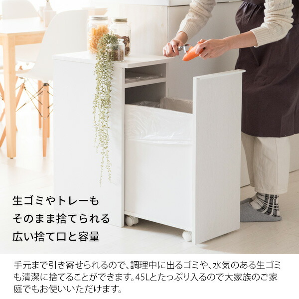 隠せる ゴミ箱 45リットル 引出し式 幅30 奥行き45.5 高さ70cm キャスター付き おしゃれ 45L キッチン リビング 引き出し ごみ箱 キャスター 引出 ドロワー ダストボックス 大容量 宮武製作所 【送料無料】_7