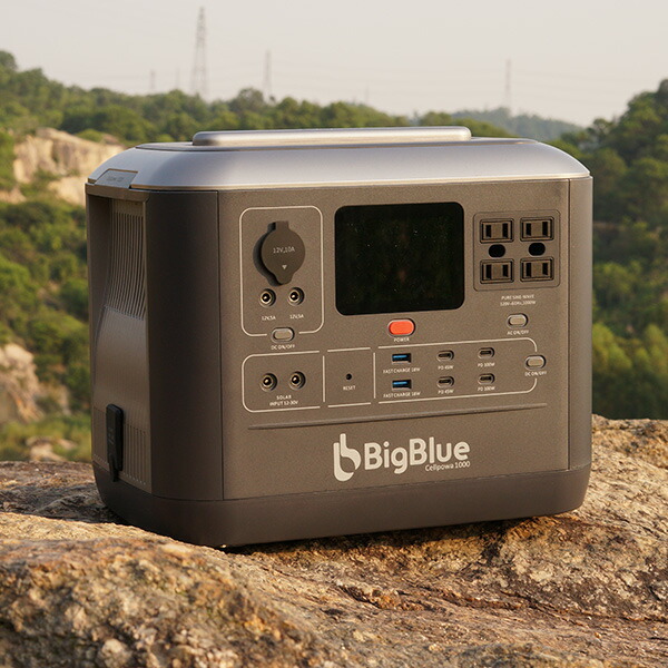 Bigblue リン酸鉄 ポータブル電源 Cellpowa1000 1075Wh 336000mAh 1000W CP1000 パススルー 非常用バッテリー 停電 家庭用 大容量 長寿命 節電 おすすめ ポタ電 Bigblue Tech(ビッグブルーテック) 【送料無料】