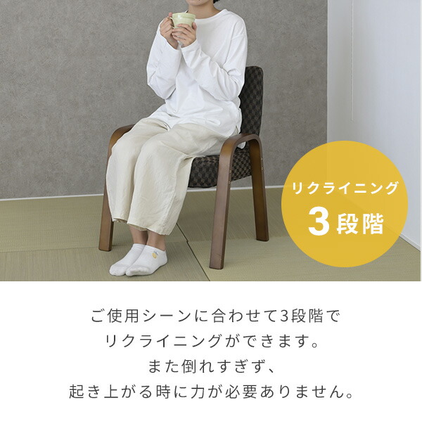 高座椅子 チェア スタッキング可能 3段階リクライニング SST-52(DBR