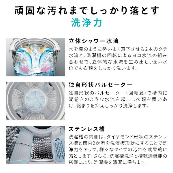 全自動洗濯機 洗濯機 10kg 一人暮らし 小型 縦型洗濯機 HW-DG1001 縦型 脱水 すすぎ 毛布 キレイ きれい コンパクト シンプル ステンレス槽 槽洗浄 槽乾燥 予約タイマー 新生活 引っ越し 単身 部屋干し ハイセンスジャパン Hisense 【送料無料】_3