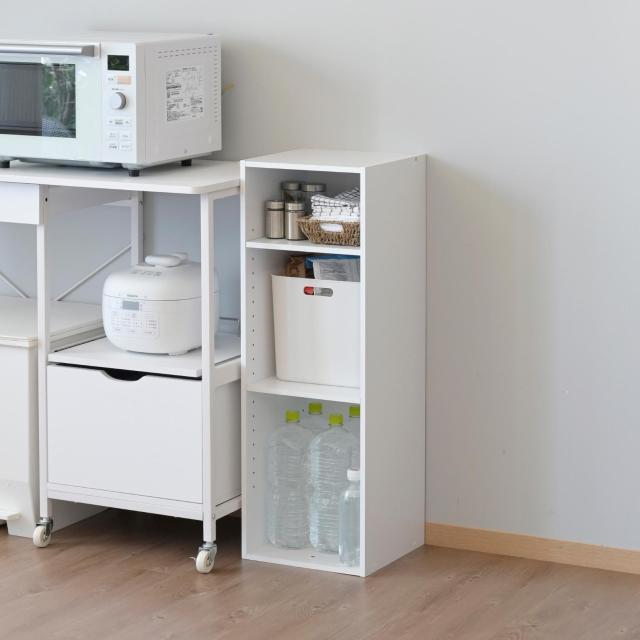 棚が動かせる カラーボックス スリム 3段 幅30 奥行き29 高さ89cm 隙間