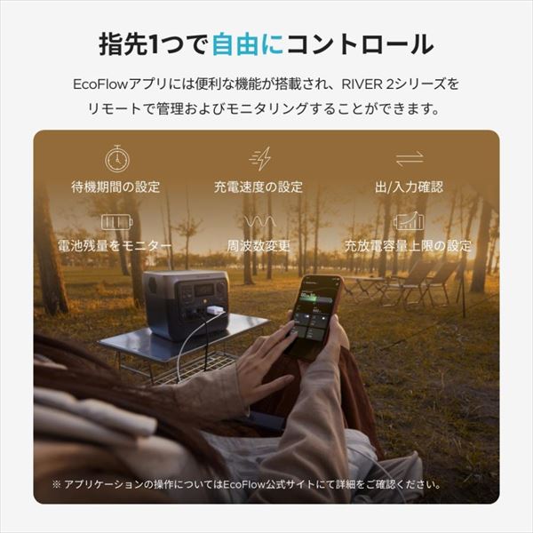 車中泊グッズ防災用としても役立つポータブル電源 エコフロー リバー2 