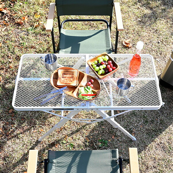 ＼待望のホワイトカラー発売／アウトドアテーブル 折りたたみ 高さ3段階 タフライトアクションテーブル 87.5×40.5cm  TAT-8640  アウトドア メッシュ タフライトテーブル   山善 YAMAZEN キャンパーズコレクション   【送料無料】