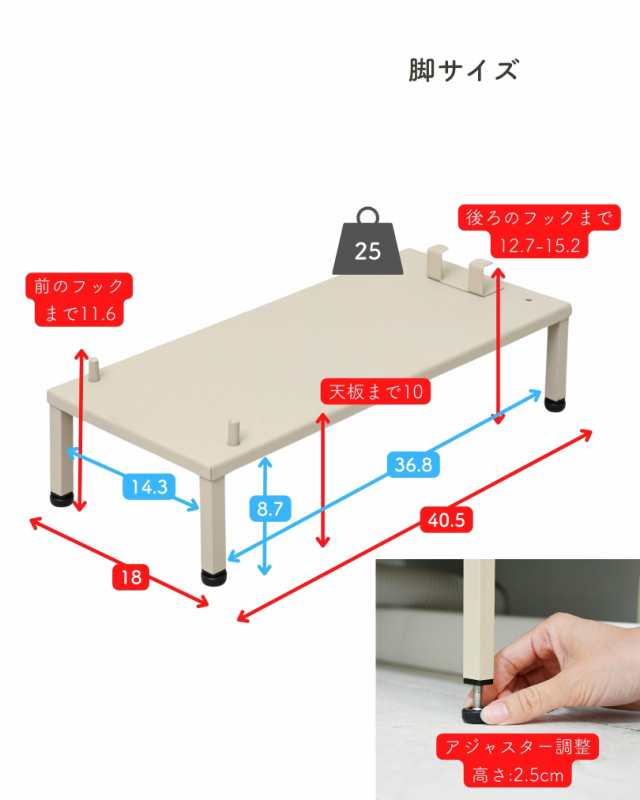 段差をまたげる 隙間収納 18cm 引出し4段 専用脚セット LI 段差をまたげる 隙間収納 18cm 引出し4段 専用脚セット LI