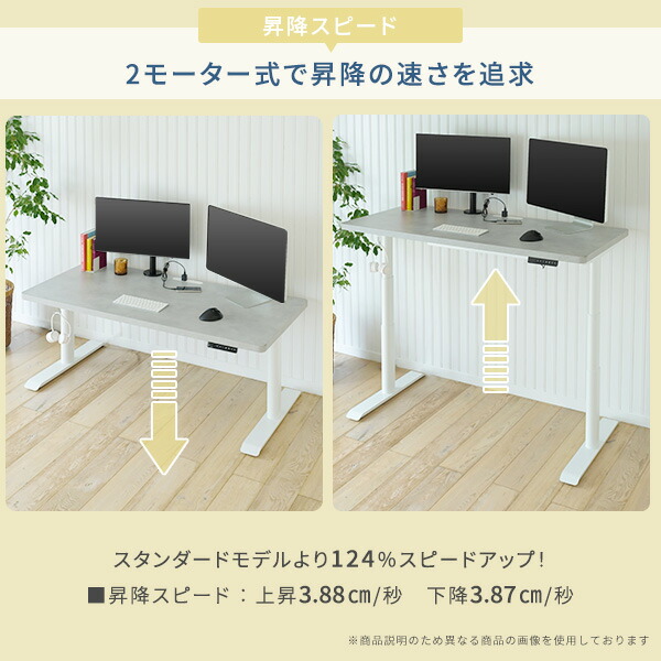 電動 昇降デスク ハイグレード天板 電源タップ付き 幅120 奥行70 高さ58.5-118.5cm 天板厚3.5cm 電動昇降デスク スタンディングデスク オフィスデスク 昇降テーブル メモリー機能付き 2モーター 山善 YAMAZEN 【送料無料】_4