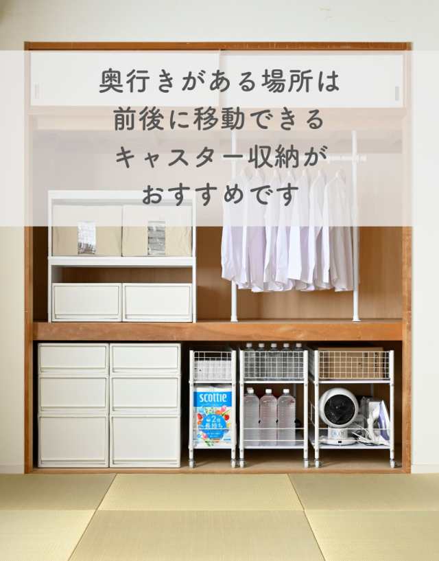 2個組 収納ラック ワゴン キャスター付き 奥行75.5 高さ64.5 幅