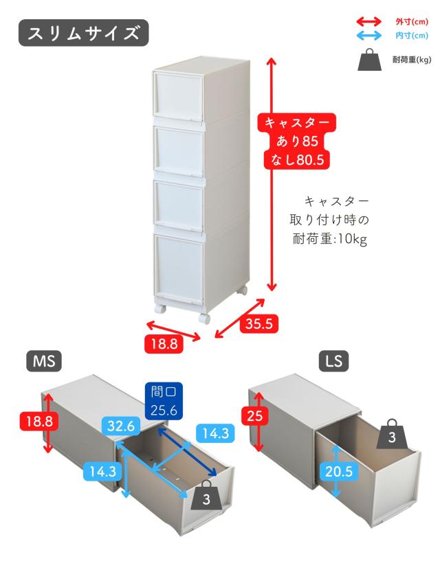 中が透けない 収納ケース モジュールケース 4個組 キャスター付き 幅