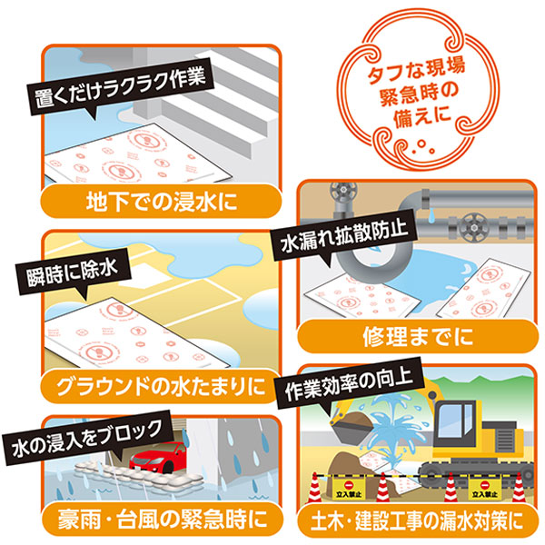 防災人 水たまり吸水シート BLOCK20 吸水量約19L 日本製 10枚入り×5袋(50枚) BMS-004 防災用 吸水シート 吸水土のう 雨漏り 水漏れ 浸水 漏水対策 水害対策 水たまり 大雨 豪雨 台風 グラウンド 防災用品 備蓄 備え 非常用 第一衛材 【送料無料】_2