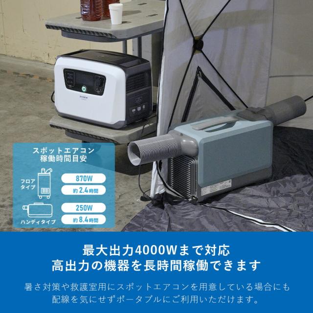 スポットクーラー 暑さ対策 休憩 テント ポータブル電源 工事不要