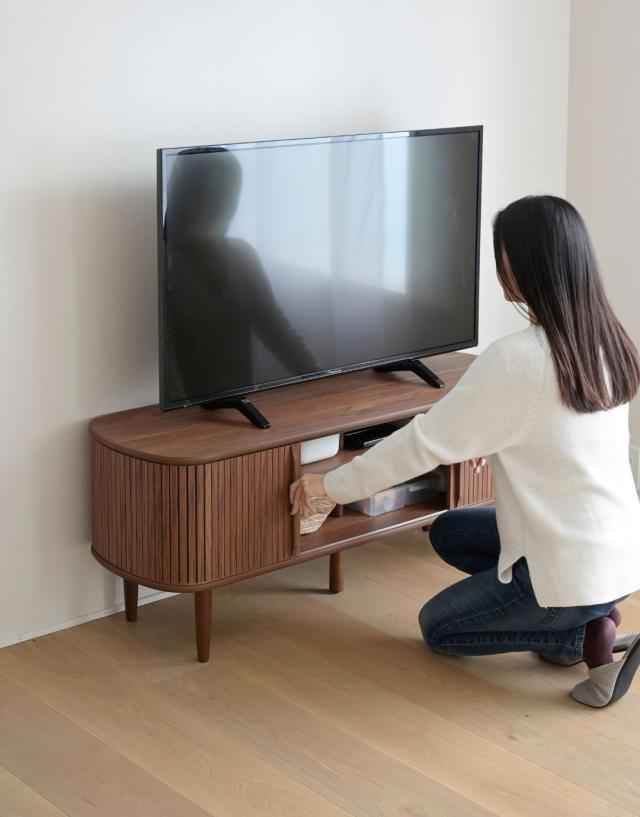 テレビ台 テレビボード 引き戸 蛇腹 幅120タイプ 幅118 奥行38 高さ 