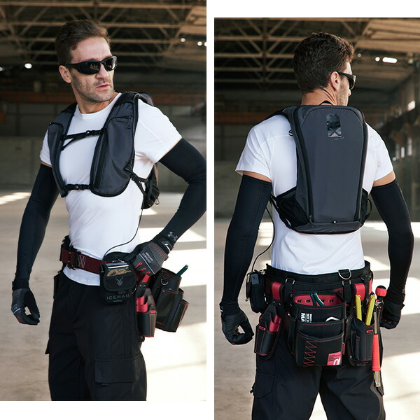 水冷服 アイスマンプロ ICEMAN 水冷ベスト VEST 2025年モデル 5200mAhバッテリー 専用チャージボトル付 フルセット PRO-X2 アイスベスト クーラーベスト 冷却ベスト 水冷ベスト 熱中症対策 炎天下 山真製鋸 【送料無料】