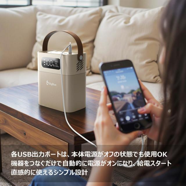 BigBlue リン酸鉄 ポータブル電源 Cellpowa100 パススルー充電対応 機内持ち込み可能 純正弦波 102.4Wh 32,000mAh CP100 ポタ電 コンパクト 軽量 急速充電 家庭用 アウトドア用 防災 車中泊 Bigblue Tech ビッグブルーテック 【送料無料】_7