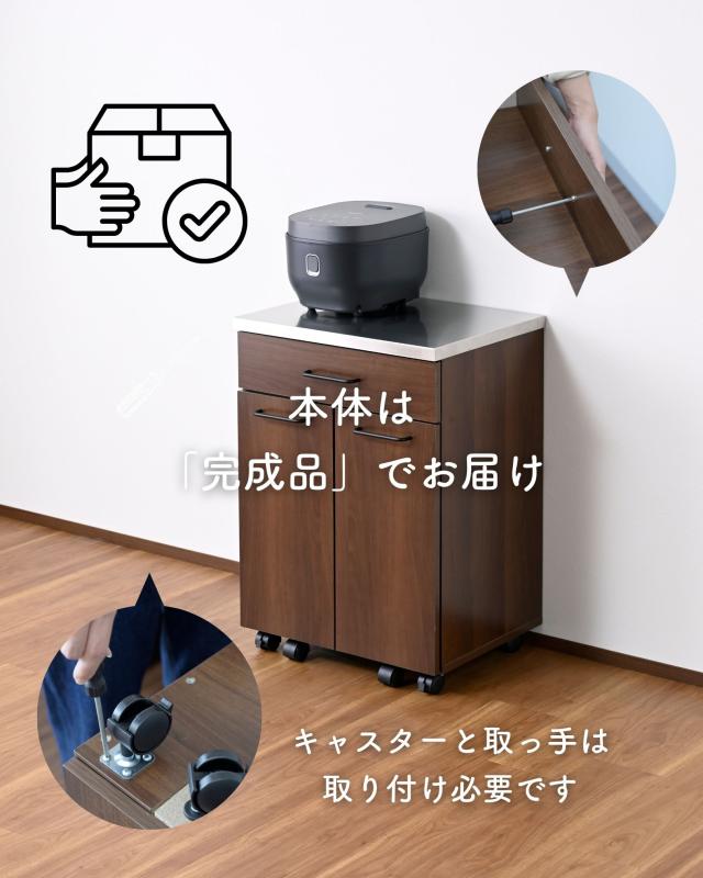 隠せる ゴミ箱 フタ付き 2分別 14L キッチンカウンター ステンレス天板