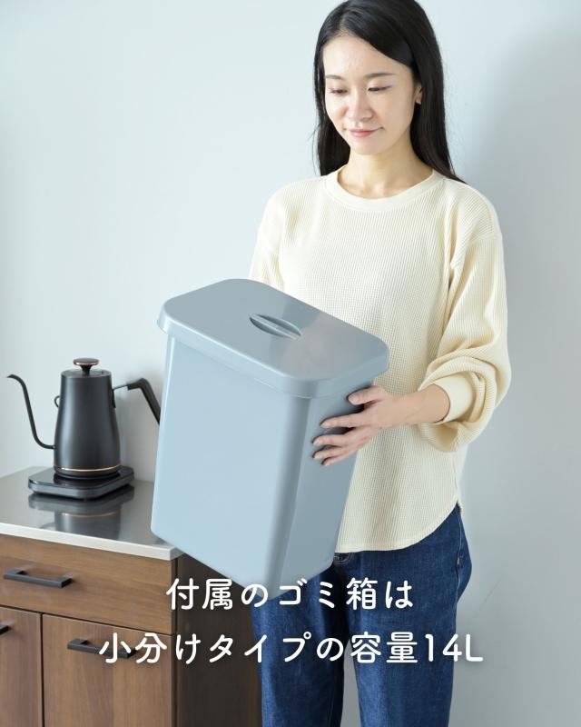 隠せる ゴミ箱 フタ付き 2分別 14L キッチンカウンター ステンレス天板 キャスター付き 幅50 奥行39.5 高さ73.5cm 14リットル ペールワゴン ペールストッカー ダストボックス 背面収納 本体完成品 山善 YAMAZEN 【送料無料】_10