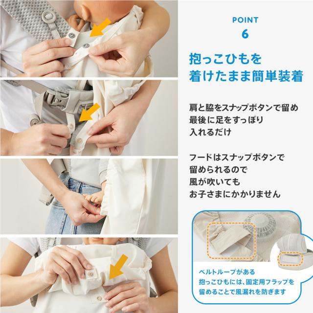 空調ベビーケープ(R) 保冷ジェル付き ベビーケープ ファン付きケープ 抱っこ紐 抱っこひも エルゴベビー対応 ベビーカー対応 扇風機 暑さ対策 熱中症対策 UVカット 紫外線カット 軽量 洗濯可能 外出 ベビーホッパー BabyHopper 【送料無料】_5
