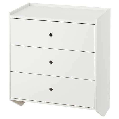 IKEA イケア ラックネス チェスト 引き出しx3 ホワイト 壁取り付け型