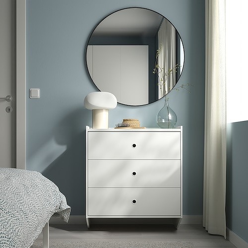 IKEA イケア ラックネス チェスト 引き出しx3 ホワイト 壁取り付け型