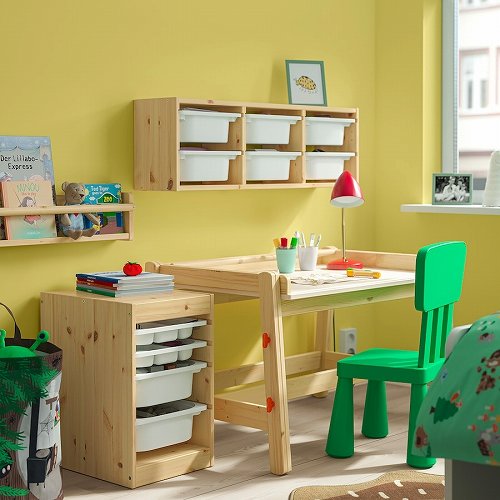 【セット商品】IKEA イケア 収納コンビネーションボックス トレイ付 ホワイトステインパイン ホワイト 32x44x53cm m39584398 TROFAST トロファスト_1