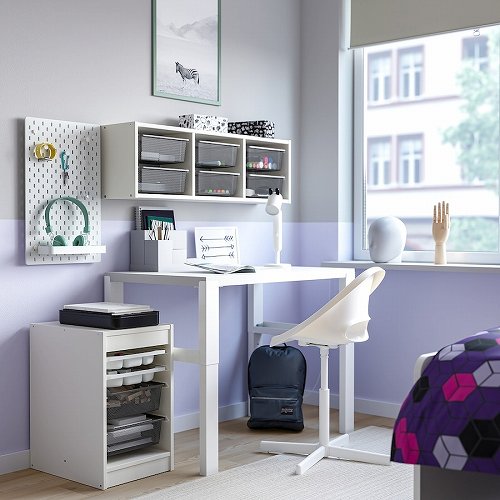 【セット商品】IKEA イケア 収納コンビネーション ボックス トレイ付 ホワイト ホワイト ダークグレー 34x44x56cm m69585363 TROFAST トロファスト_1