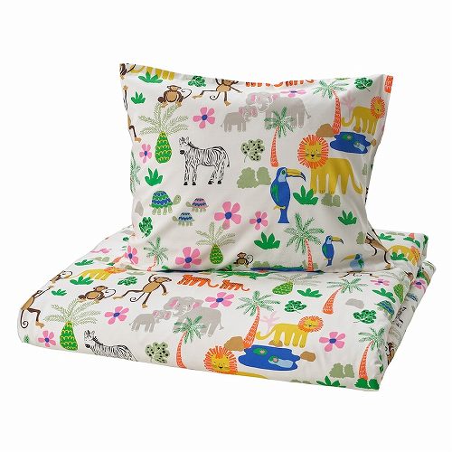 IKEA イケア 掛け布団カバー＆枕カバー マルチカラー ジャングル