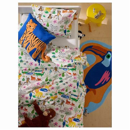 IKEA イケア 掛け布団カバー＆枕カバー マルチカラー ジャングル