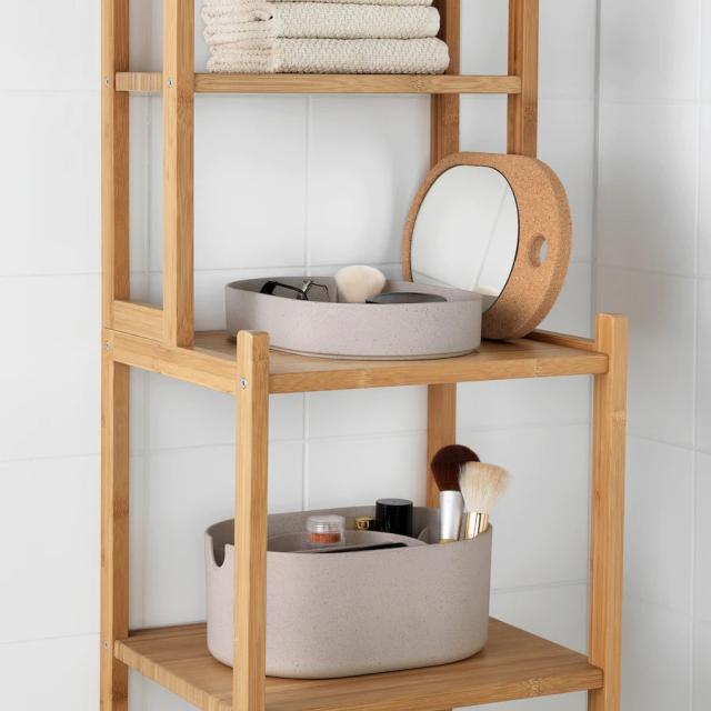 IKEA イケア 収納ボックス ミラーのふた付き プラスチック コルク