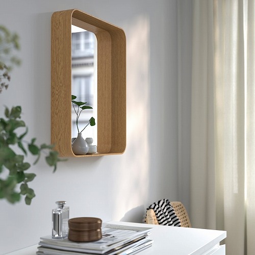 IKEA イケア ミラー オーク材突き板 40x50cm m10591592 DVARGSYREN ドヴェリスィレン