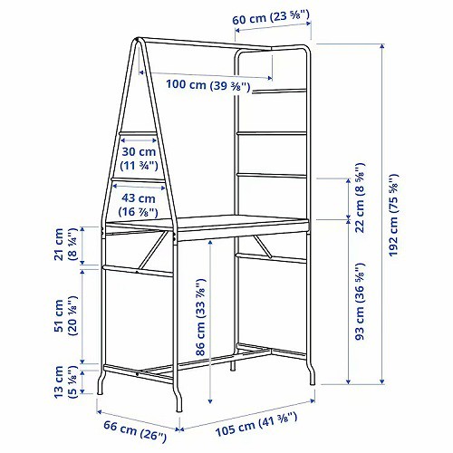 IKEA イケア テーブル はしご収納付き ブラック 黒 big10512571 HAVERUD ホーヴェルードの通販はau PAY マーケット -  株式会社クレール | au PAY マーケット－通販サイト