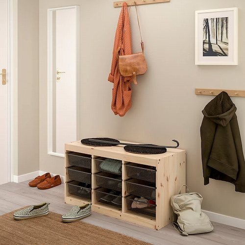 IKEA イケア TROFAST トロファスト 収納コンビネーション ライトホワイトステインパイン ダークグレー 93x44x53cm big29480834_5