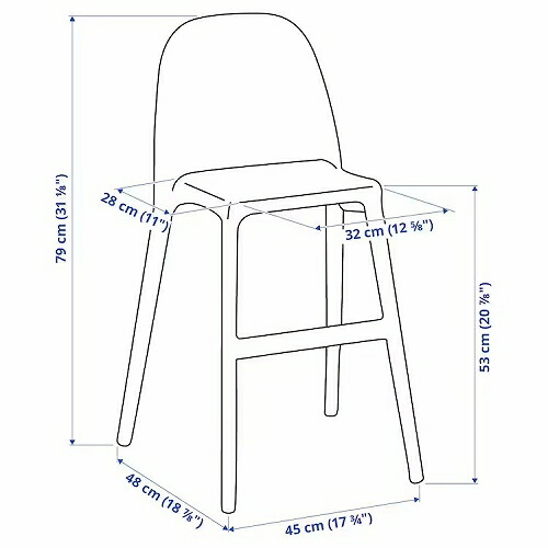 IKEA イケア 子ども用チェア ホワイト 白big30165216 URBAN ウルバンの