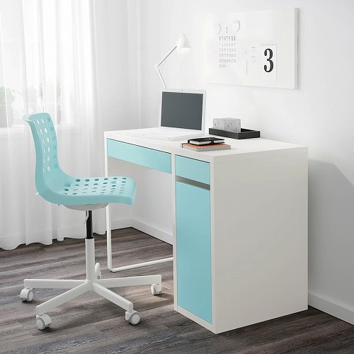 IKEA イケア デスク ホワイト ライトターコイズ 105x50cm big30415994
