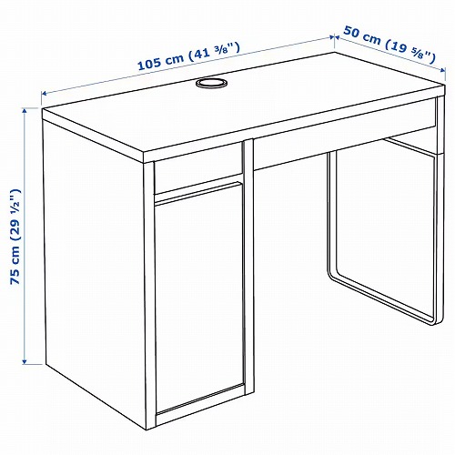 IKEA イケア デスク ホワイトステインオーク調 105x50cm big70491132