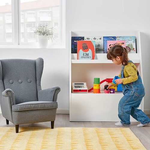 IKEA イケア ブックディスプレイ 収納付き ホワイト 白big80472703 BERGIG ベリグ
