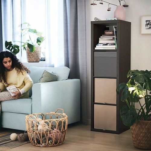 IKEA イケア シェルフユニット ブラックブラウン 42x147cm big90351890 KALLAX カラックスの通販は