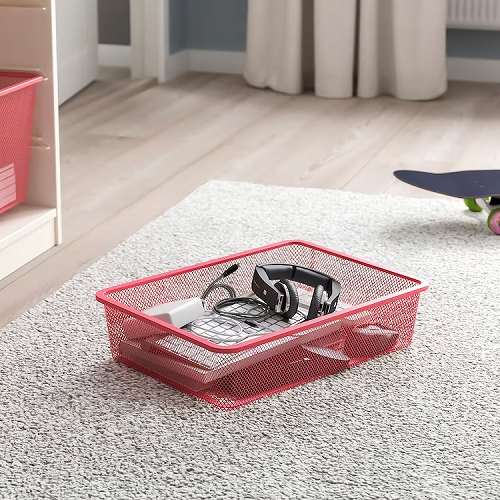IKEA イケア TROFAST トロファスト 収納コンビネーション ホワイト メッシュボックスSサイズx3個 Mサイズx3個 99x44x56cm v0022_10