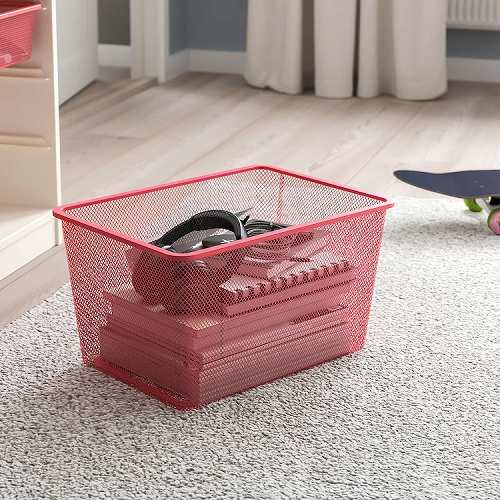 IKEA イケア TROFAST トロファスト 収納コンビネーション ホワイト メッシュボックスMサイズx5個 46x30x145cm v0034_6