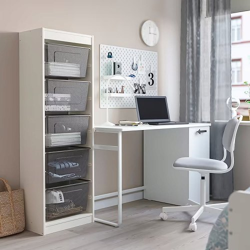 IKEA イケア TROFAST トロファスト 収納コンビネーション ホワイト メッシュボックスMサイズx5個 46x30x145cm v0034_7