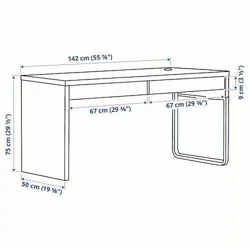 IKEA イケア デスク 142x50cm v0040 MICKE ミッケの通販はau PAY