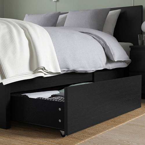 IKEA イケア ベッド下収納ボックス ベッドフレーム用 ブラックブラウン
