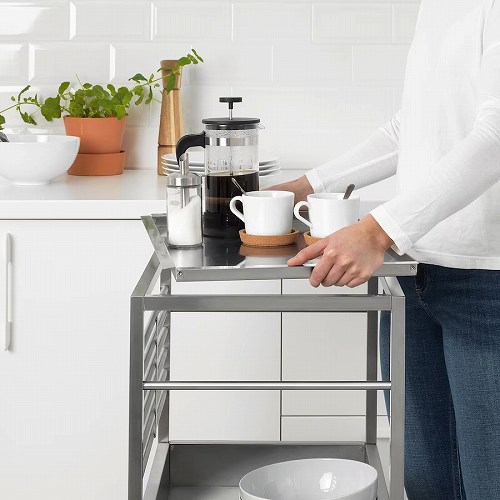 IKEAキッチンワゴン IKEA イケア キッチンワゴン ステンレススチール 60x40cm