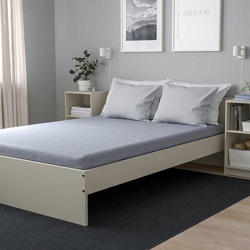IKEA イケア フォームマットレス ダブル やわらかめ ライトブルー 