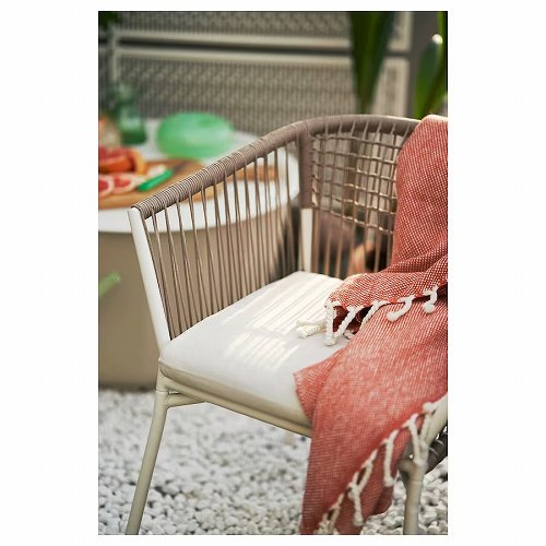 IKEA イケア チェア アームレスト付き 屋外用 ホワイト ベージュ big30511170 SEGERON セーゲローン_3
