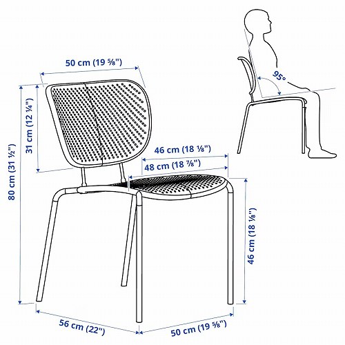 IKEA イケア チェア 室内 屋外用 ブラックブルー big30515762 DUVSKAR デューヴシェール_3